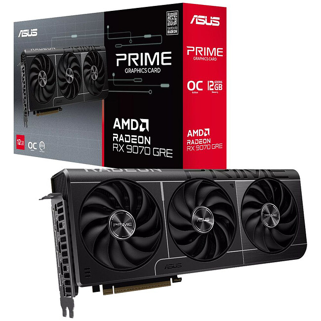 Видеокарта ASUS Prime Radeon RX 9070 GRE OC 12GB GDDR6 PRIME-RX9070GRE-O12G (90YV0PP0-M0NA00)