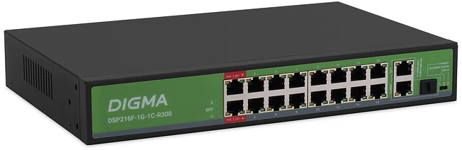 Коммутатор Digma DSP216F-1G-1C-R300