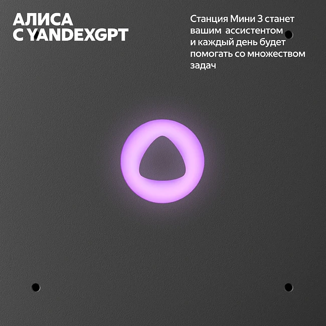 Умная колонка Яндекс Станция Мини 3 серый (YNDX-00027GRY)