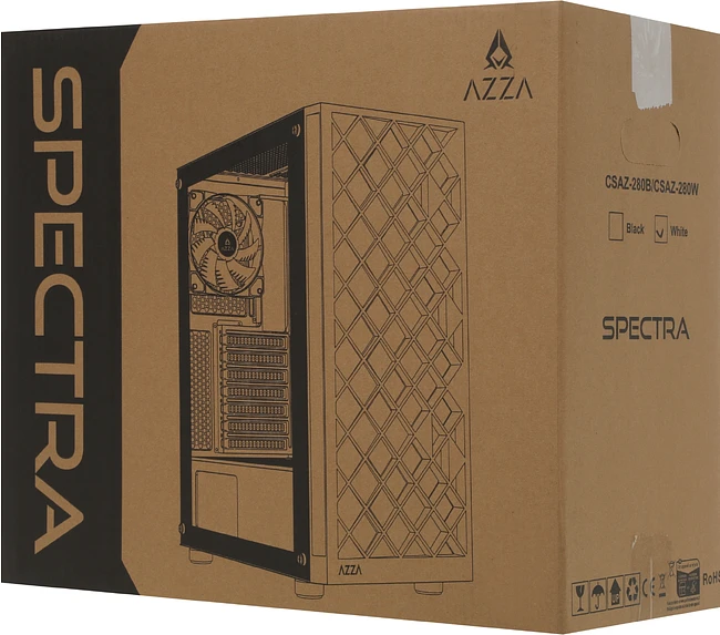 Корпус Azza Spectra белый без БП (CSAZ-280W)