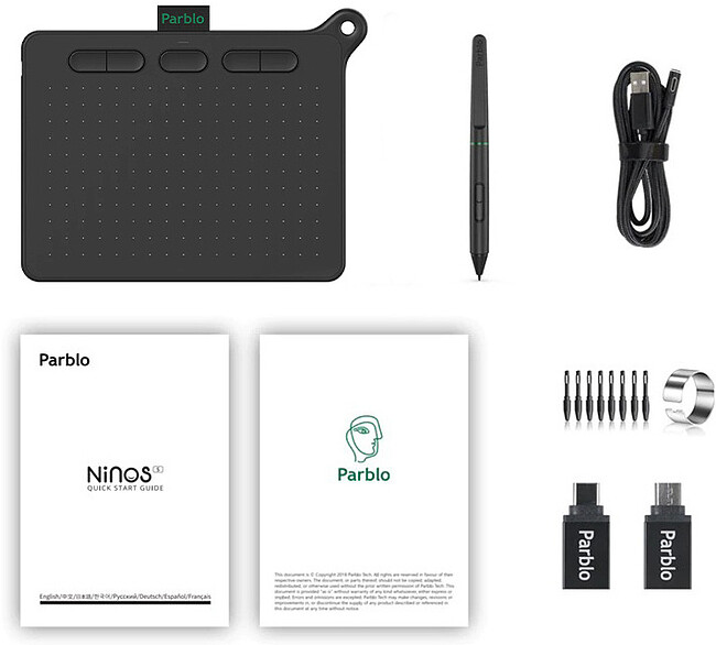 Графический планшет Parblo Ninos S Black
