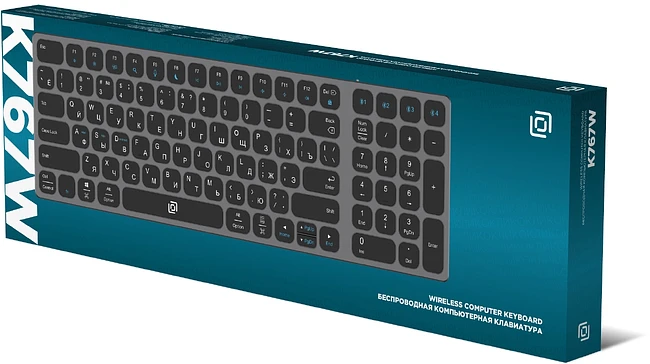 Клавиатура Oklick K767W серый/черный (2002135)