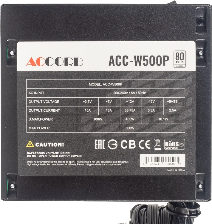 Блок питания Accord ATX 500W 80 Plus White (ACC-W500P)