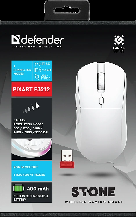 Мышь Defender Stone GM-551 белый (52554)