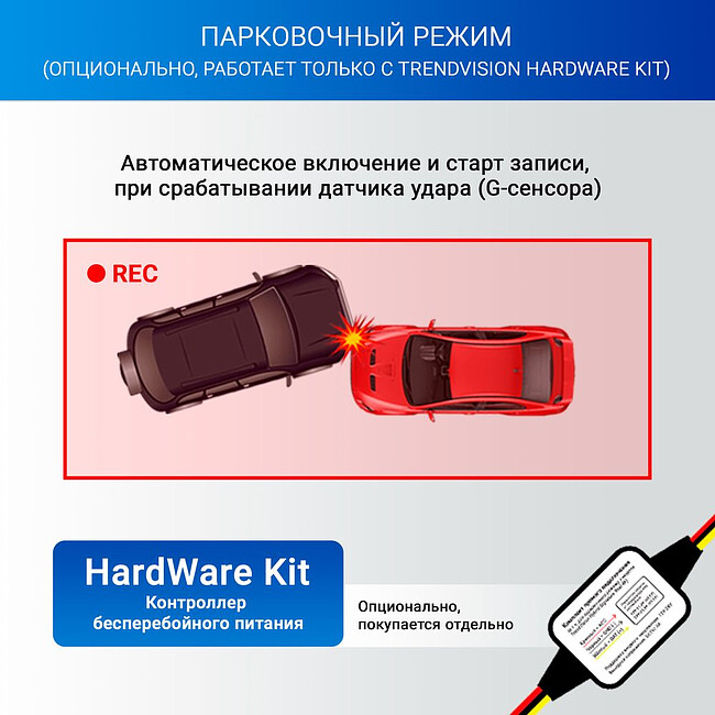 Автомобильный видеорегистратор TrendVision Hybrid Signature Real 4K черный