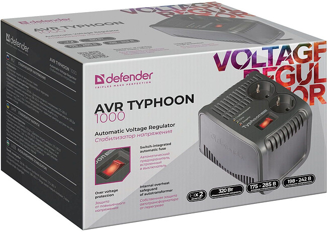 Стабилизатор напряжения Defender AVR Typhoon 1000 (99033)