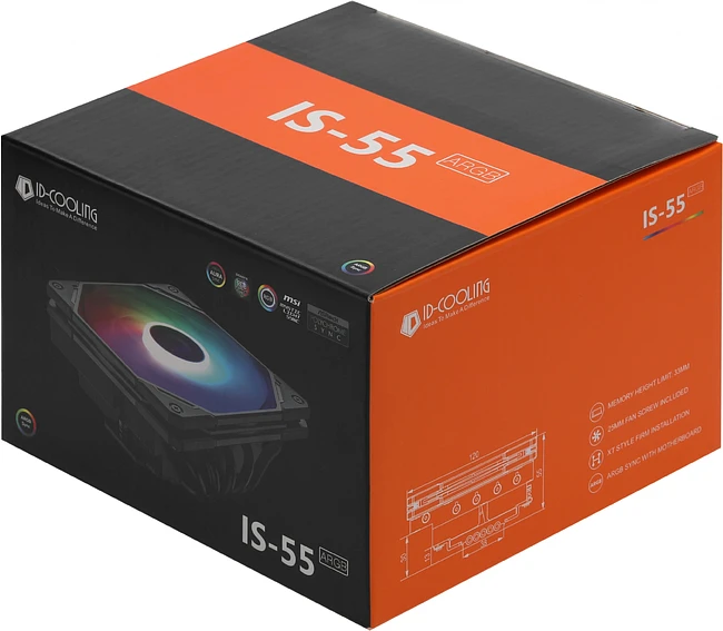 Кулер для процессора ID-Cooling IS-55 ARGB черный