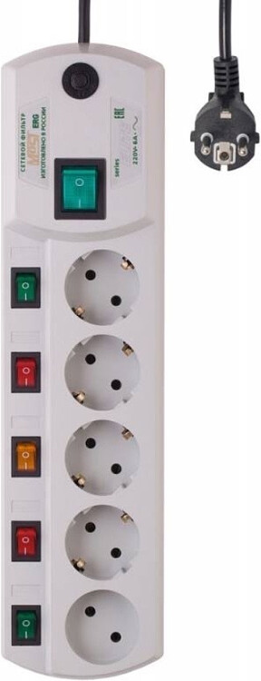 Сетевой фильтр Most ERG 5м 5 розеток White Сетевой фильтр Most ERG 5м 5 розеток White