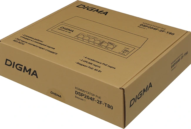 Коммутатор Digma DSP204F-2F-T80 V1