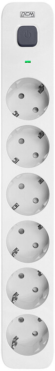 Сетевой фильтр Powercom SP-06W 1.8м белый/серый