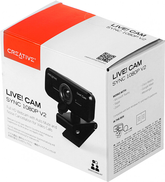 Веб-камера Creative Live! Cam SYNC 1080P V2 черный (73VF088000000)