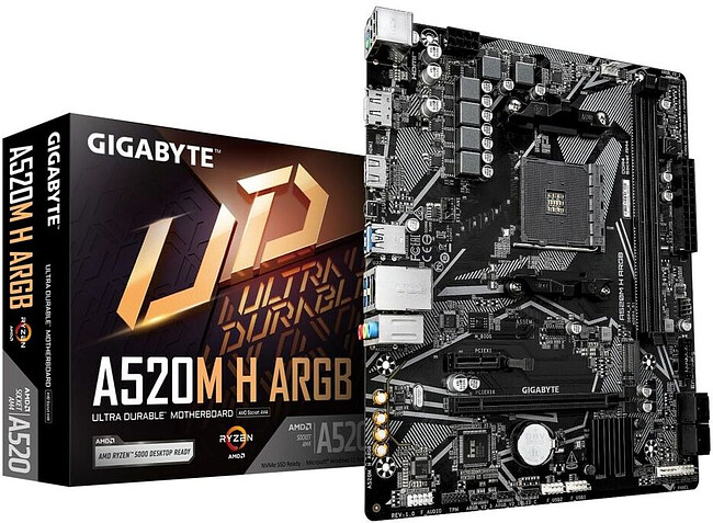 Материнская плата GigaByte A520M H ARGB rev. 1.1