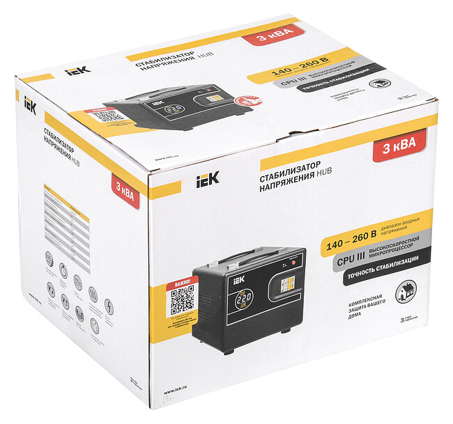 Стабилизаторы напряжения IEK Hub 3кВА (IVS21-1-003-13)