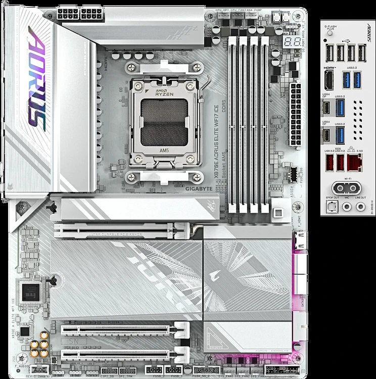 Материнская плата Gigabyte X870E Aorus Elite WIFI7 Ice rev. 1.3