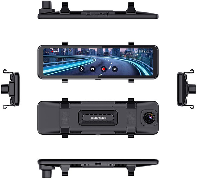 Автомобильный видеорегистратор TrendVision CarPlay Mirror черный