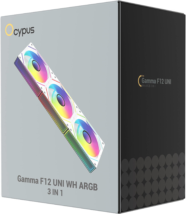 Комплект вентиляторов для корпуса Ocypus Gamma F12 UNI WH ARGB 3 IN 1 (Gamma-F12-WH3AM00U-GL)