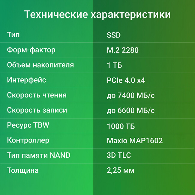 SSD диск Digma Meta M6 1TB (DGSM4001TM63T)