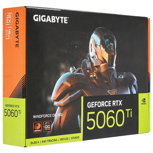 Видеокарта Gigabyte GeForce RTX 5060 Ti Windforce OC 16G GDDR7 (GV-N506TWF2OC-16GD)