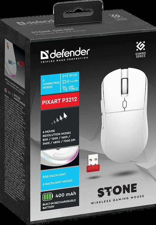 Мышь Defender Stone GM-551 белый (52554)