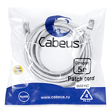 Патч-корд Cabeus PC-FTP-RJ45-Cat.5e-10m-LSZH серый