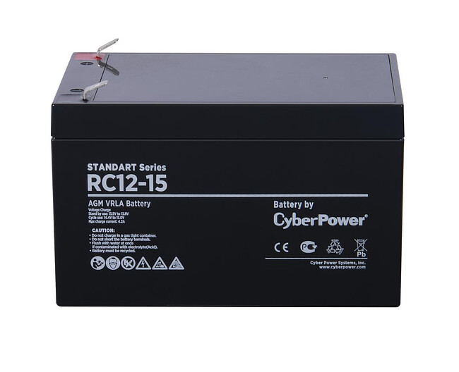 Аккумулятор для ИБП CyberPower 12V 15 Ah (RC 12-15)