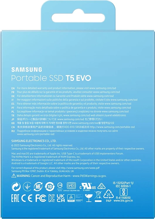 SSD диск Samsung 2TB T5 EVO Black (MU-PH2T0S/WW)