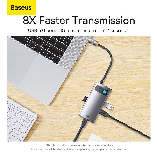 Док-станция Baseus Metal Gleam Series 4-in-1 (WKWG070113)