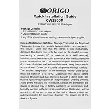 Сетевой адаптер Origo OW1800M/A1A