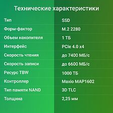 SSD диск Digma Meta M6 1TB (DGSM4001TM63T)