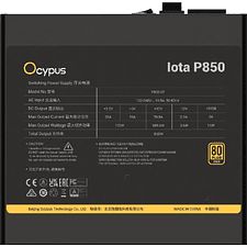 Блок питания Ocypus Iota P850 850W Black (Iota-P850-G1FFBK024X-EU)