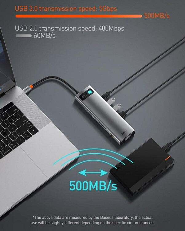 USB-хаб Baseus Metal Gleam Space Gray (CAHUB-CT0G)