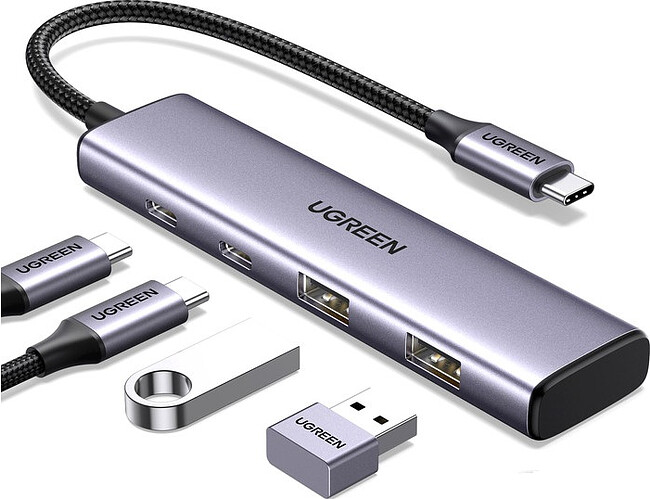 USB-хаб Ugreen CM473-15395 Space Gray (15395)