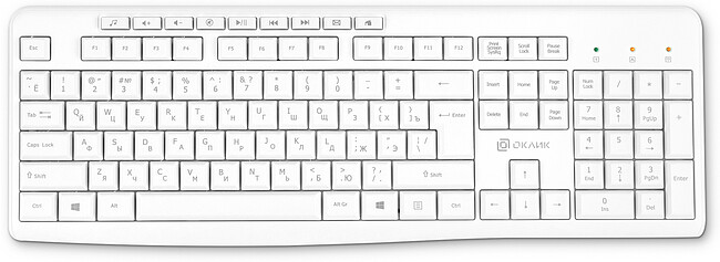 Клавиатура Oklick K225W белый