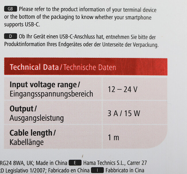 Автомобильное зарядное Hama H-173618