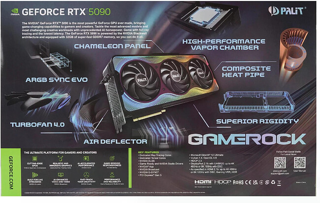 Видеокарта Palit GeForce RTX 5090 GameRock 32Gb GDDR7 (NE75090019R5-GB2020G)