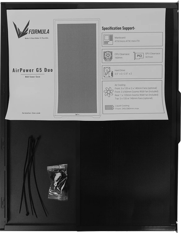 Корпус Formula V Line Air Power G5 Duo черный без БП