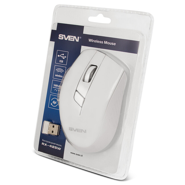 Мышь Sven RX-425W USB белый (SV-014469)