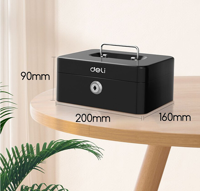 Ящик для денег Deli ET500 черный