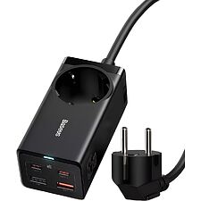 Удлинитель Baseus PSZM000901 GaN3 Pro Desktop Powerstrip AC+2U+2C 65W EU Black (CCGAN65-1ACE)