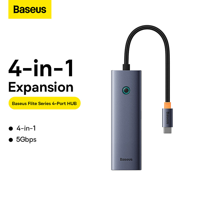 USB-хаб Baseus BS-OH108 Space Grey (B0005280A813-03)