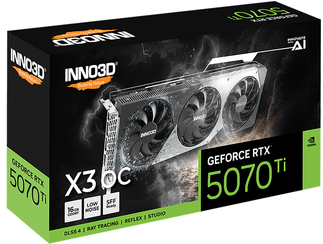 Видеокарта Inno3D GeForce RTX 5070 Ti X3 OC 16Gb GDDR7 (N507T3-16D7X-176068N)