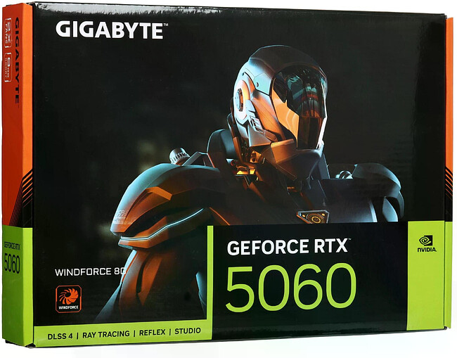 Видеокарта GigaByte GeForce RTX 5060 Windforce 8G GDDR7 (GV-N5060WF2-8GD)