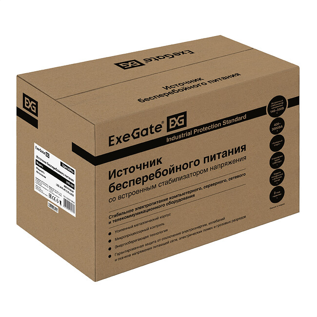 Источник бесперебойного питания ExeGate SpecialPro UNB-800.LED.AVR.4C13.RJ.USB (EX292774RUS)