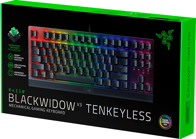 Клавиатура Razer BlackWidow V3 Tenkeyless Green Switch (RZ03-03490700-R3R1)