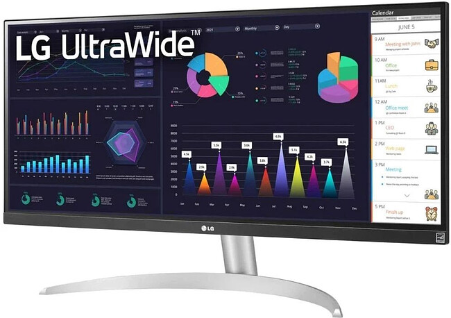 Монитор LG UltraWide 29WQ600-W серебристый
