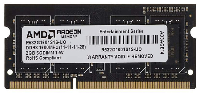 Оперативная память AMD Radeon 2GB DDR3 Black (R532G1601S1S-UO)