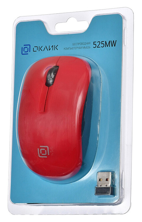 Мышь Oklick 525MW черный/красный (1090720)