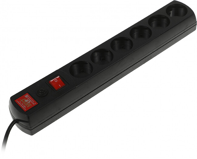 Сетевой фильтр Most LR 3м 6 розеток черный