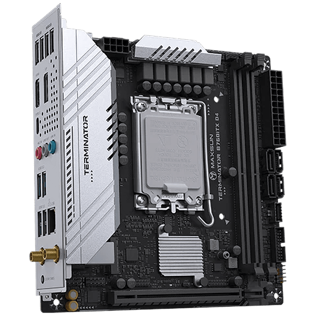Материнская палата Maxsun MS-Terminator B760M D5 WiFi V2 760, 4*DDR5, 4*SATA3, 3*M.2, 2*USB 3.2, 6*USB 2.0, 1*PCIEx16, 1*PCIEx1, HDMI+DP, mATX