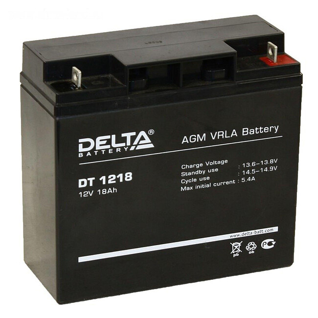 Аккумулятор для ИБП Delta Vision 12В/18 А·ч (DT 1218)